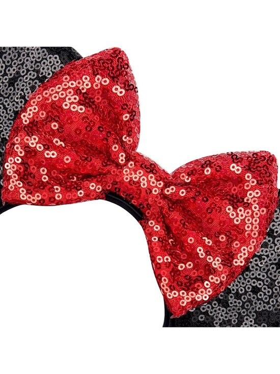 Women Red 2 Sequin Handmade Mickey Mouse Headband 2 Pieces main image 4